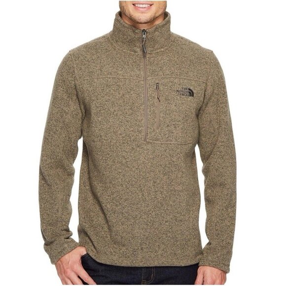 The North Face Gordon Lyons Hooded Full Zip Fleece Jacket Tan SZ M - Picture 1 of 8